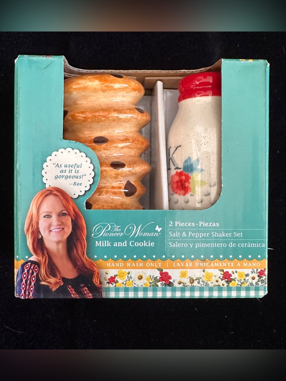 The Pioneer Woman Milk and Cookie Salt & Pepper Shaker Set - White, Red, Tan